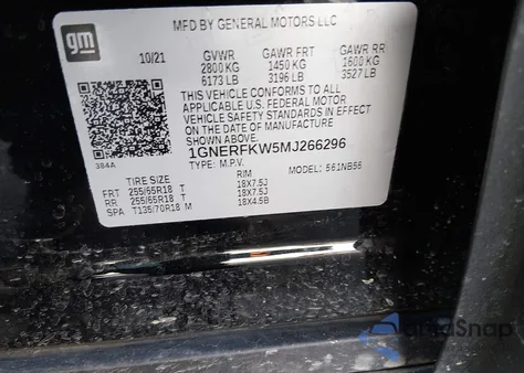 2021 Chevrolet Traverse Fwd Ls from USA, damaged, VIN 1GNERFKW5MJ266296